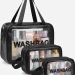 Makeup Bag for Home & Travel, Toiletry Bag  (Set of 3 Light Pink)