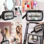 Makeup Bag for Home & Travel, Toiletry Bag  (Set of 3 Light Pink)