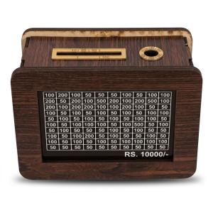 10,000 Rupees Money Saving Piggy Bank | Wooden Piggy Bank with Easy Tracking of Savings