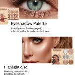 4-in-1 makeup book Eyeshadow, Highlighter, Blusher Contour, Powder Palette (Multicolour)