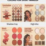 4-in-1 makeup book Eyeshadow, Highlighter, Blusher Contour, Powder Palette (Multicolour)