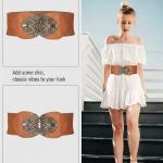 Women's Elastic Belt Adjustable Ladies Dress Waist Belt.