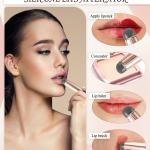 Silicone Lip Brush with Cover Lipstick Makeup Brushes Women (Pack of 1)Black.