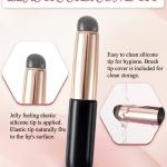 Silicone Lip Brush with Cover Lipstick Makeup Brushes Women (Pack of 1)Black.