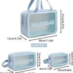 Makeup Bag for Home & Travel, Toiletry Bag  (Set of 3 Blue).