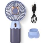 Hand Fan Built-In Rechargeable Battery Operated Summer Cooling Mini Fan (Blue) 1 Pcs