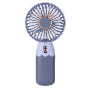 Hand Fan Built-In Rechargeable Battery Operated Summer Cooling Mini Fan (Blue) 1 Pcs