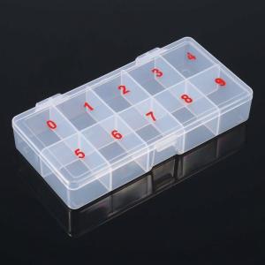 Nail Tip Box False Empty Nails Tips Organizer Storage, 10 Number Spaces Storage Case Container Nails Box