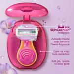Bikini Saving Razor for Ladies Portable Shaving Kit with 3 Blades, Pink and Blue (Pack of 1).