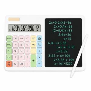 Desktop Big Calculator Writing Pad, 12-Digit Electronic with LCD Writing Tablet & Stylus Pen, Notepad Drawing Board..