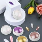 Powder, 2 Jars Nail Art Mirror Glitter Effect Chrome Pigment Powder Dust Gold Silver Chrome Nail Powder with Sponge Applicators