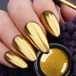 Powder, 2 Jars Nail Art Mirror Glitter Effect Chrome Pigment Powder with Sponge Applicators