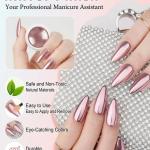 Powder, 2 Jars Nail Art Mirror Glitter Effect Chrome Pigment Powder Dust Gold Silver Chrome Nail Powder with Sponge Applicators