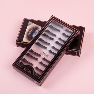 Professional Synthetic Fibers False Eyelashes,  Handmade 3D Eyelashes Pack 10 Pairs of 1 box.