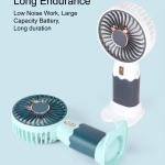 Hand Fan Built-In Rechargeable Battery Operated Summer Cooling Mini Fan (Blue) 1 Pcs