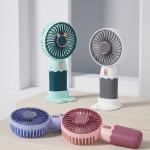Hand Fan Built-In Rechargeable Battery Operated Summer Cooling Mini Fan (1 Piece).Sky Blue