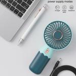 Hand Fan Built-In Rechargeable Battery Operated Summer Cooling Mini Fan (Blue) 1 Pcs