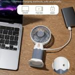 Hand Fan Built-In Rechargeable Battery Operated Summer Cooling Mini Fan  1 Pcs