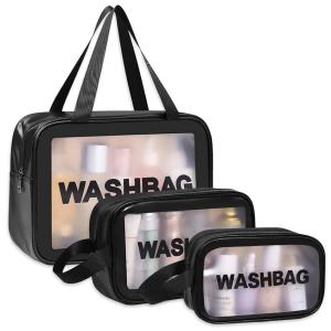 Makeup Bag for Home & Travel, Toiletry Bag  (Set of 3 Light Pink)