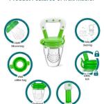 Baby Fruit Feeder for 3 to 12 Months,(Green) 1 Piece.