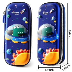Pencil  Case for Boys 3D Cartoon Storage Pouch Pen Holder Box UFO Blue