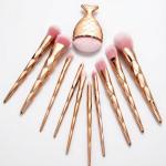 Diamond cut Handle Makeup Brush Set With Big Fish Tail For Foundation /Eyeshadow /Lips-11 Pieces
