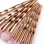 Diamond cut Handle Makeup Brush Set With Big Fish Tail For Foundation /Eyeshadow /Lips-11 Pieces