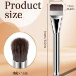 Premium Flat Foundation Makeup Liquid Brush(Silver) Pack of 1.