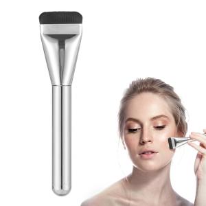 Premium Flat Foundation Makeup Liquid Brush(Silver)Pack of 1.