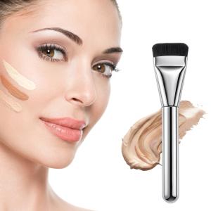 Premium Flat Foundation Makeup Liquid Brush(Silver)Pack of 1.