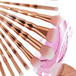 11pcs Diamond cut Handle Makeup Brush Set With Big Fish Tail For Foundation Brush