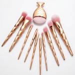 Diamond cut Handle Makeup Brush Set With Big Fish Tail For Foundation /Eyeshadow /Lips-11 Pieces
