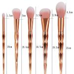 11pcs Diamond cut Handle Makeup Brush Set With Big Fish Tail For Foundation Brush