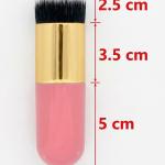 2 Pcs Golden Round Pier Foundation Brush Flat Cream Makeup Brush (1 White & Pink)