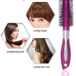 2 Pcs Professional Round Hair Brush With Rubber Grip Handle For Men & Women