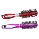 2 Pcs Professional Round Hair Brush With Rubber Grip Handle For Men & Women