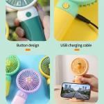 Handheld Fan, Cartoon Rechargeable Small Pocket Handheld Fan for Travel( 1 Piece).