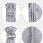 (1 Pair) Curtain Tiebacks Curtain Drape Hold backs Clips Rope Holder Tie Back for Home Bedroom Office (Grey).
