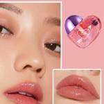 Sparkling Heart-Shaped Lip Gloss, Multicolor (Pack of 3).
