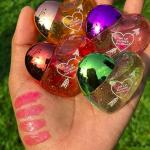 Sparkling Heart-Shaped Lip Gloss, Multicolor (Pack of 3).