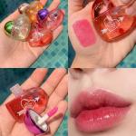 Sparkling Heart-Shaped Lip Gloss, Multicolor (Pack of 2).