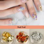 Professional 12 Box Gold Silver Copper Foil Tinfoil Paillette Chip Foil Nail Glitter(Pack of 1).