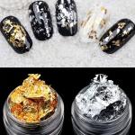 Professional 12 Box Gold Silver Copper Foil Tinfoil Paillette Chip Foil Nail Glitter(Pack of 1).