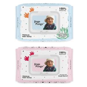 PREMIUM BABY WIPES WITH ALOE VERA, GRAPE FRUIT EXTRACT & VITAMIN E (72 wipes, Combo of 2)