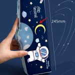 Plastic Space Theme Multiple Compartment Pencil Box Geometry Box (Blue) 1 Piece