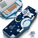 Multi-Functional Pencil Box For Kids, Space Pencil Box For Boys & Girls, Magnetic Pencil Box (Pack of 1).