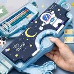 Multi-Functional Pencil Box For Kids, Space Pencil Box For Boys & Girls, Magnetic Pencil Box (Pack of 1).