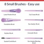 PRIMUM 8 PCS Mini Makeup Brush Set with Case, Portable Foundation Brush Kit Travel,