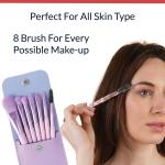 PRIMUM 8 PCS Mini Makeup Brush Set with Case, Portable Foundation Brush Kit Travel,