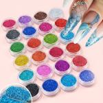 PREMIUM QUALITY 24 Pots Sparkling Fine Glitter Powder for Resin Painting Craft School Projects